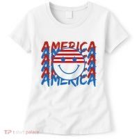 4th Of July Festive Holiday Smiley Face Women's T-Shirt thumb 0
