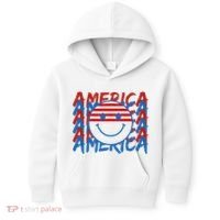 4th Of July Festive Holiday Smiley Face Kids Hoodie thumb 0