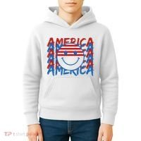 4th Of July Festive Holiday Smiley Face Kids Hoodie thumb 4