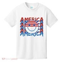 4th Of July Festive Holiday Smiley Face Kids T-Shirt thumb 0