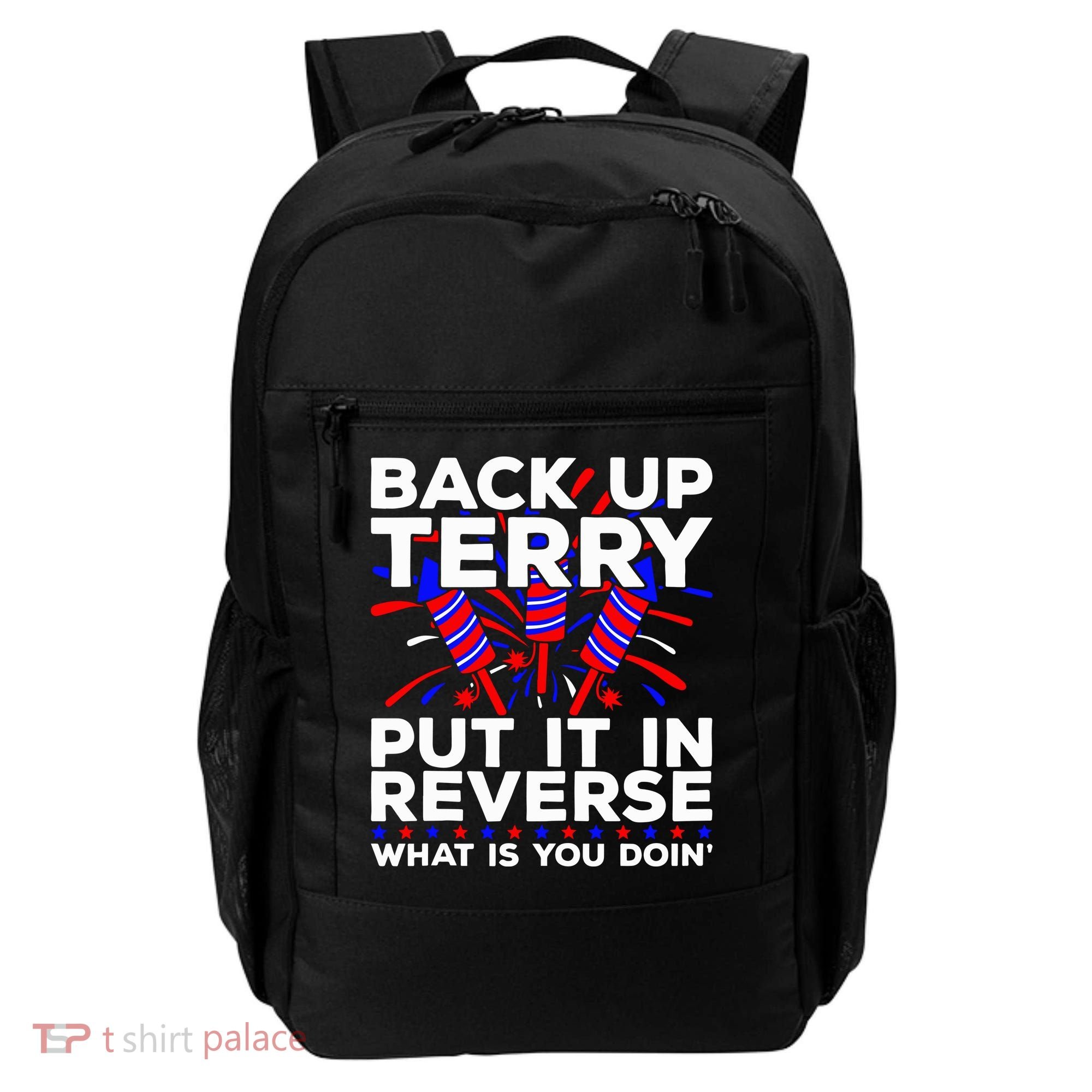 Back it Up Terry Put It In Reverse July 4th Fireworks Terry Backpack