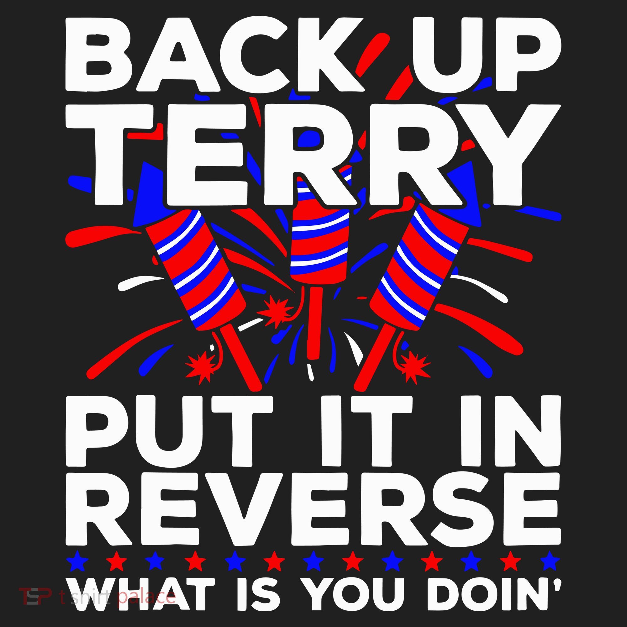 Back it Up Terry Put It In Reverse July 4th Fireworks Terry Tumbler