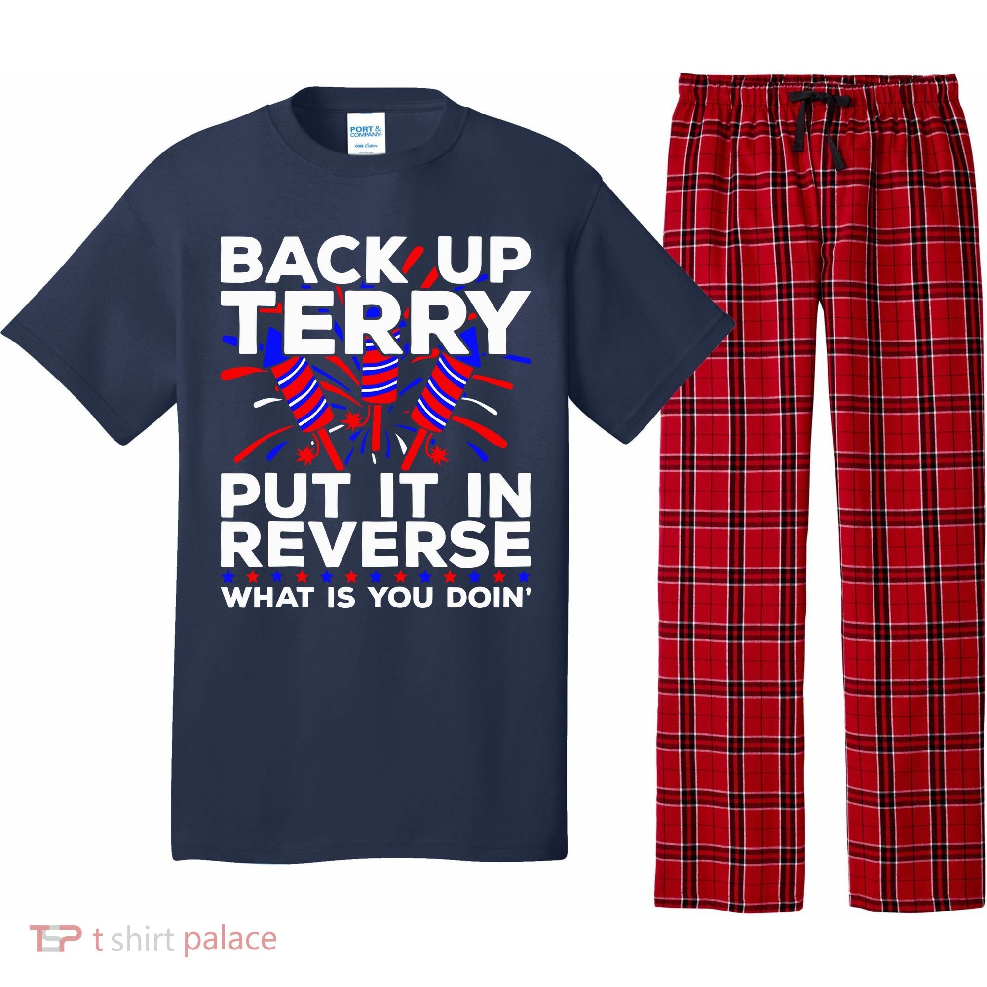 Back it Up Terry Put It In Reverse July 4th Fireworks Terry Pajama Set