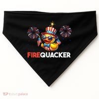 4th Of July Cute Duck Firequacker Patriotic Funny USA-Made Doggie Bandana thumb 0