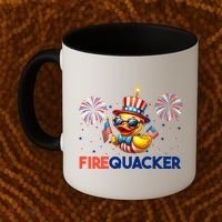 4th Of July Cute Duck Firequacker Patriotic Funny Coffee Mug thumb 2
