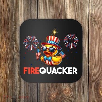 4th Of July Cute Duck Firequacker Patriotic Funny Coaster