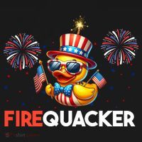4th Of July Cute Duck Firequacker Patriotic Funny Women's Hoodie thumb 2