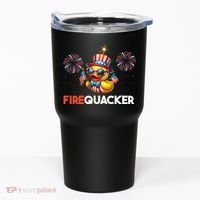 4th Of July Cute Duck Firequacker Patriotic Funny Tumbler thumb 0