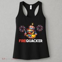 4th Of July Cute Duck Firequacker Patriotic Funny Women's Tank Top thumb 3