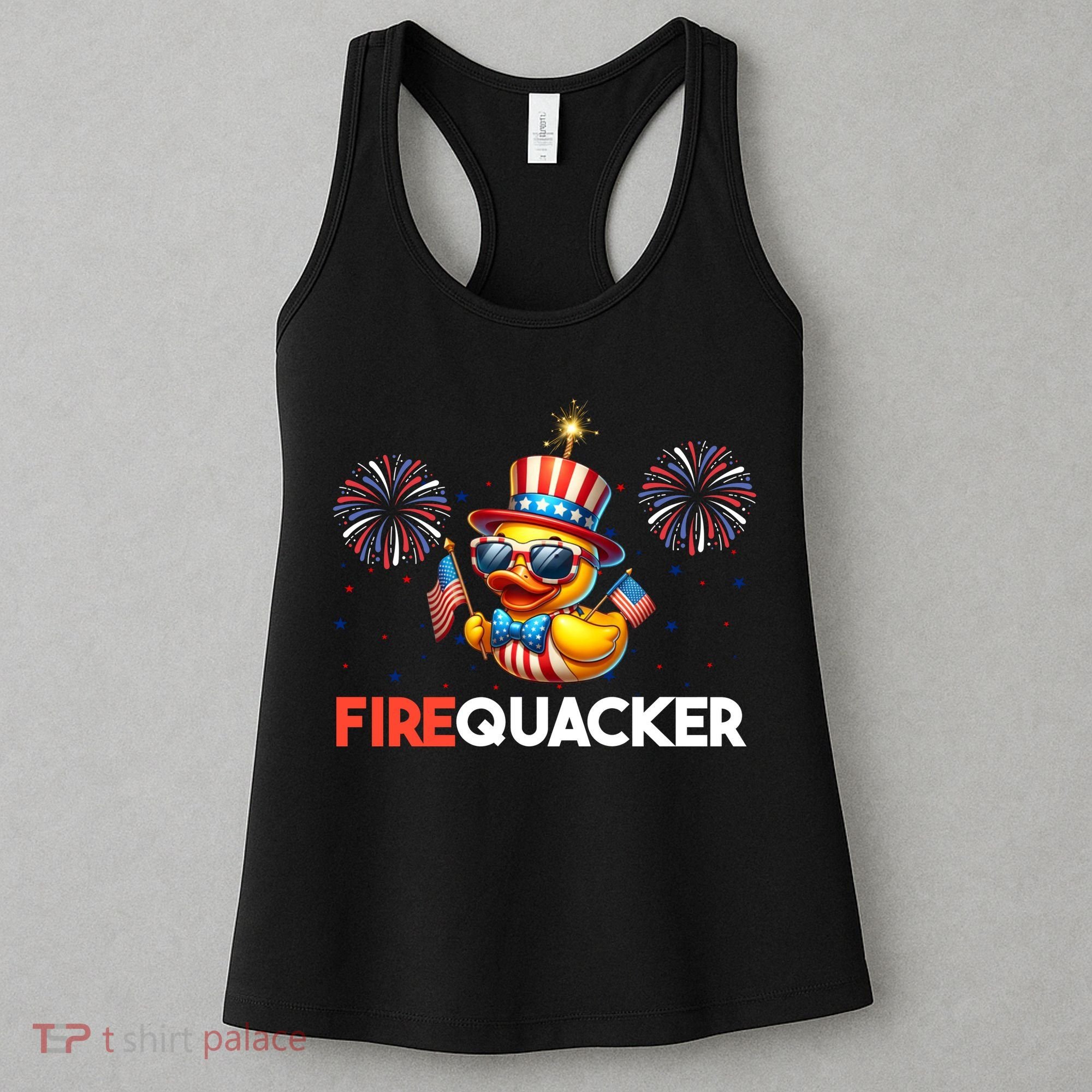 4th Of July Cute Duck Firequacker Patriotic Funny Women's Tank Top