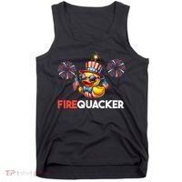 4th Of July Cute Duck Firequacker Patriotic Funny Tank Top thumb 0