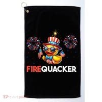 4th Of July Cute Duck Firequacker Patriotic Funny Golf Towel thumb 0