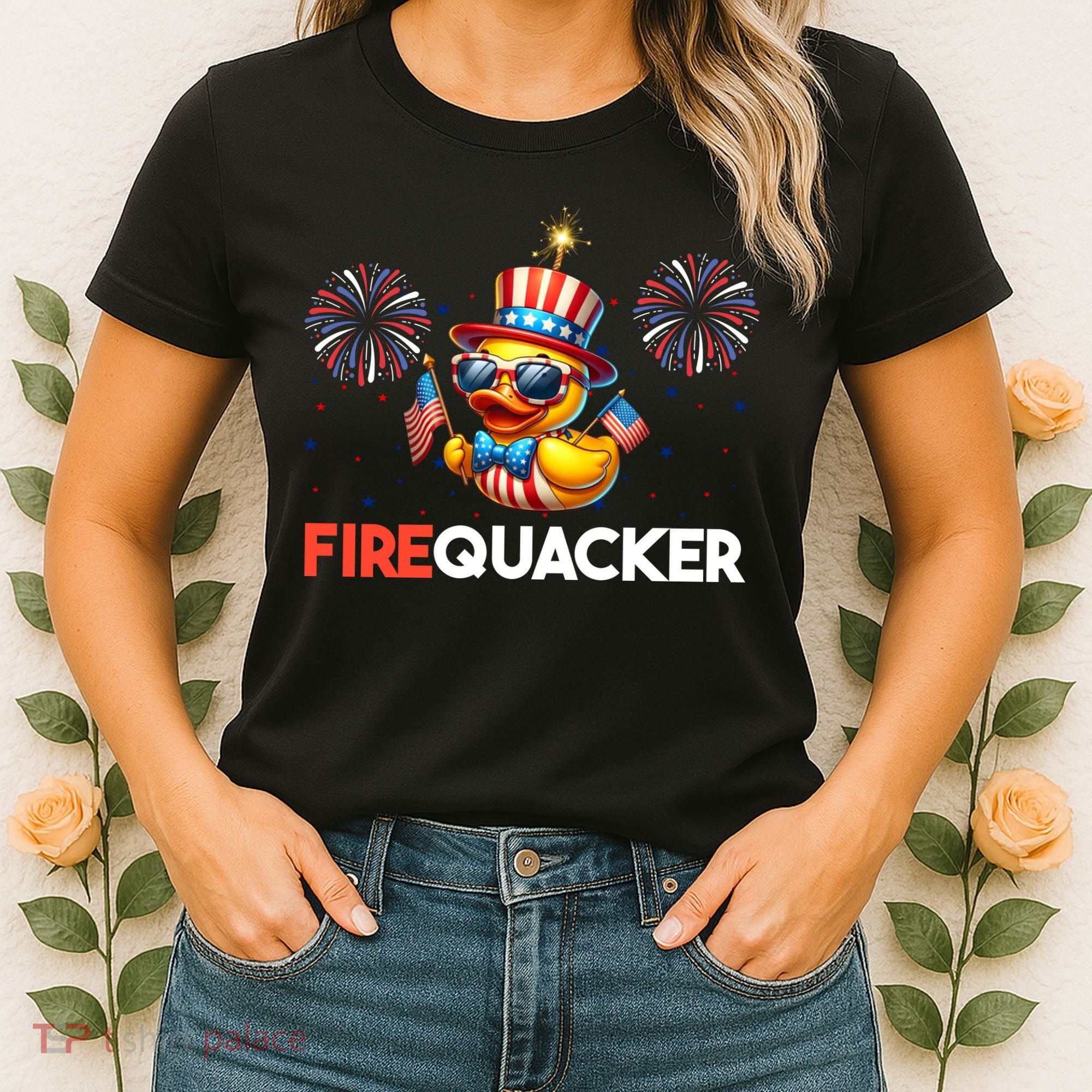 4th Of July Cute Duck Firequacker Patriotic Funny Women's T-Shirt