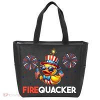 4th Of July Cute Duck Firequacker Patriotic Funny Tote Bag thumb 0