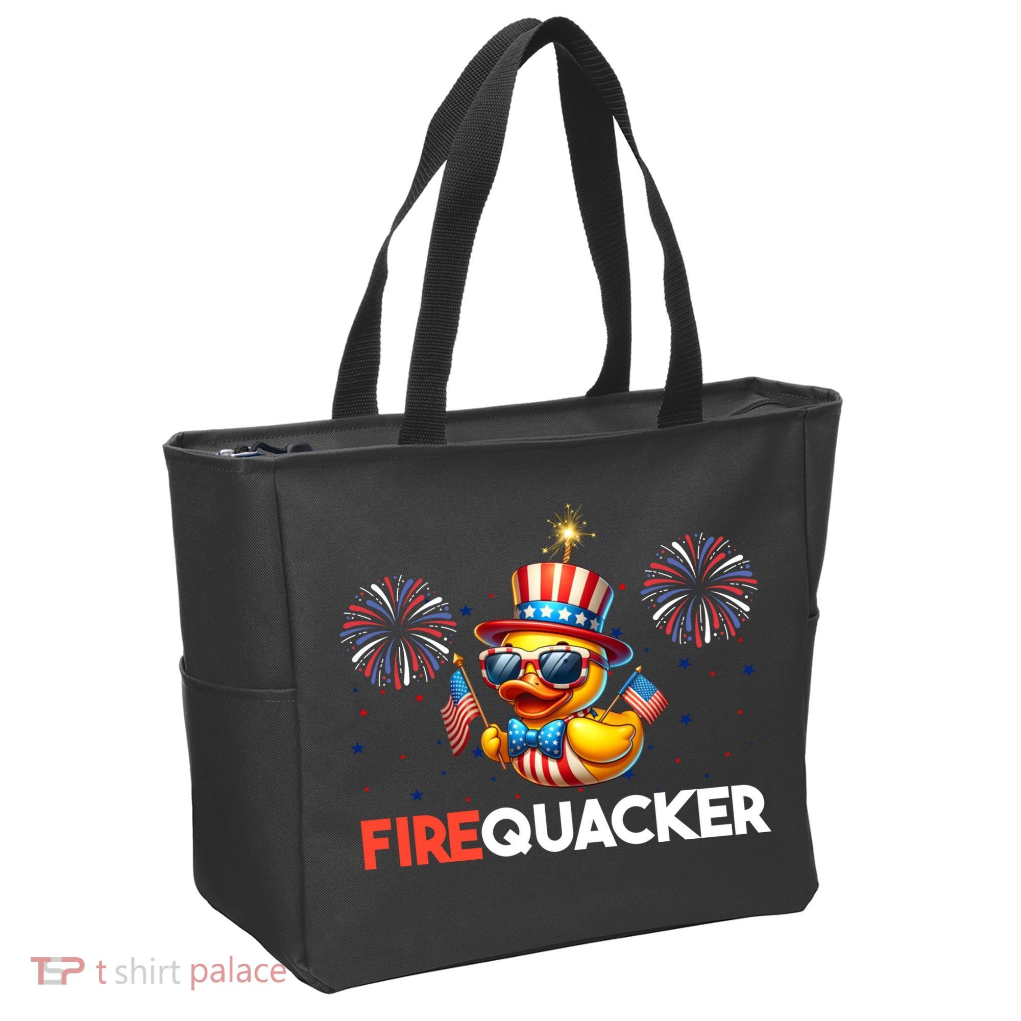 4th Of July Cute Duck Firequacker Patriotic Funny Tote Bag