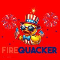 4th Of July Cute Duck Firequacker Patriotic Funny Santa Hat thumb 1