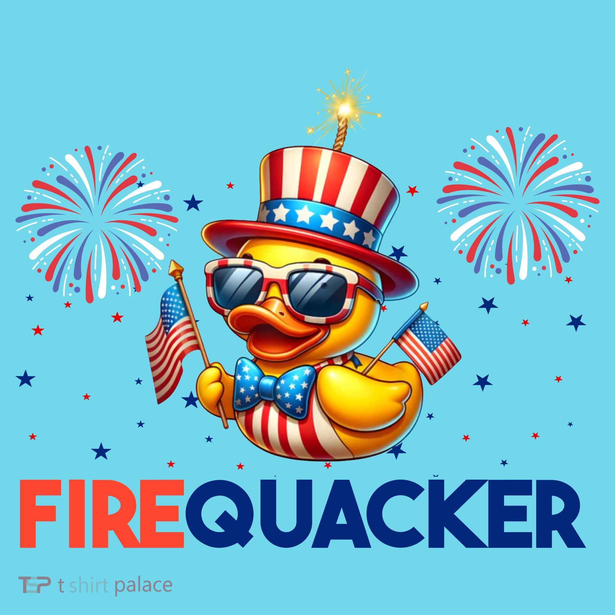 4th Of July Cute Duck Firequacker Patriotic Funny Long Sleeve Shirt