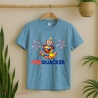 4th Of July Cute Duck Firequacker Patriotic Funny T-Shirt thumb 2