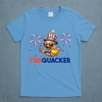 4th Of July Cute Duck Firequacker Patriotic Funny T-Shirt thumb 4