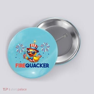 4th Of July Cute Duck Firequacker Patriotic Funny Button