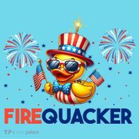 4th Of July Cute Duck Firequacker Patriotic Funny Button thumb 1
