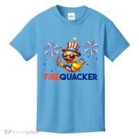 4th Of July Cute Duck Firequacker Patriotic Funny Kids T-Shirt thumb 0