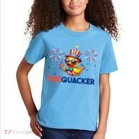 4th Of July Cute Duck Firequacker Patriotic Funny Kids T-Shirt thumb 2