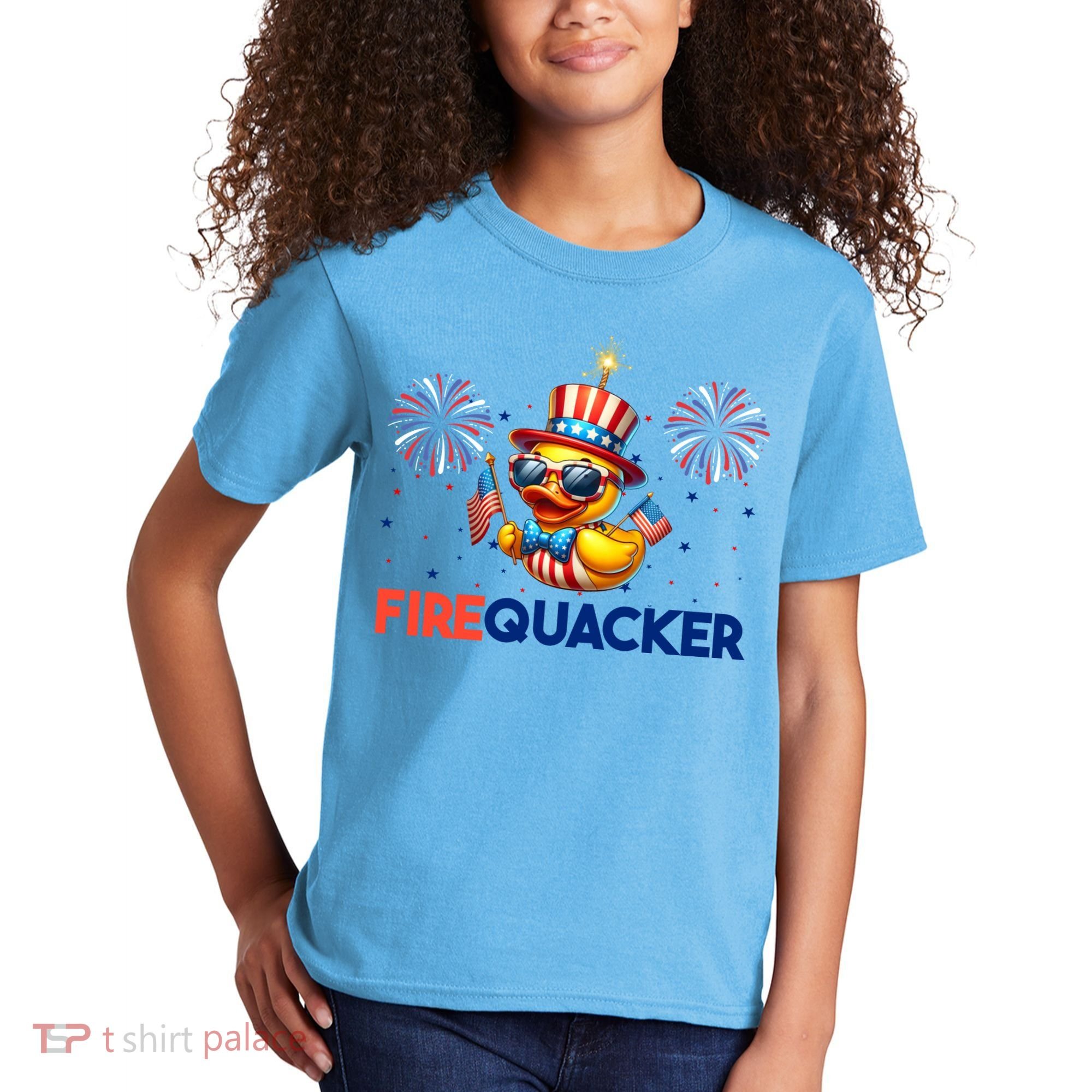 4th Of July Cute Duck Firequacker Patriotic Funny Kids T-Shirt