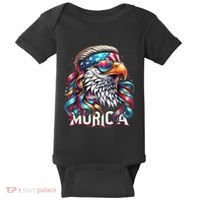 4th Of July Bald Eagle Mullet Murica Usa Usa Merica Baby Bodysuit thumb 0