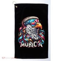 4th Of July Bald Eagle Mullet Murica Usa Usa Merica Golf Towel thumb 0