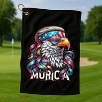 4th Of July Bald Eagle Mullet Murica Usa Usa Merica Golf Towel thumb 1