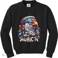 4th Of July Bald Eagle Mullet Murica Usa Usa Merica Kids Sweatshirt thumb 0