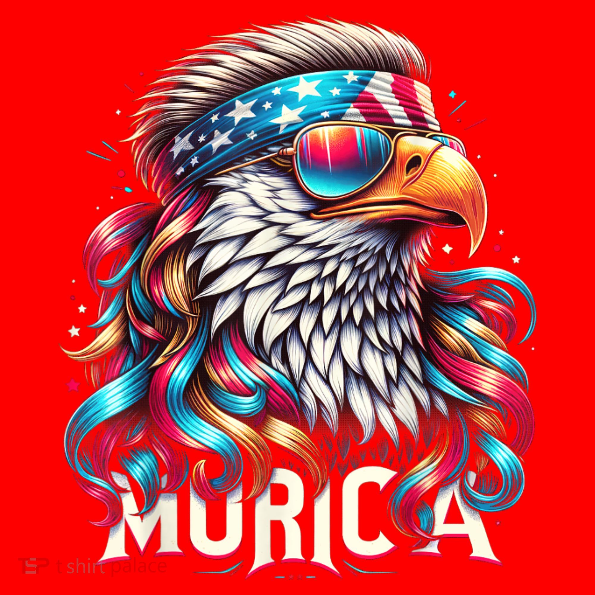 4th Of July Bald Eagle Mullet Murica Usa Usa Merica Santa Hat