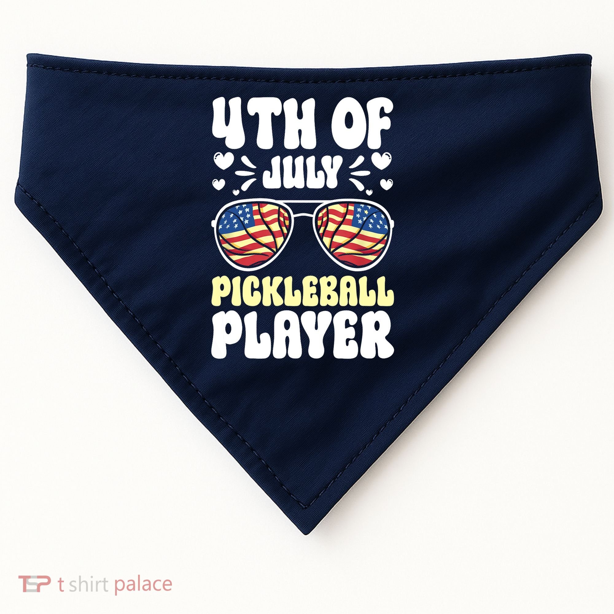 4th Of July Pickleball Player USA-Made Doggie Bandana