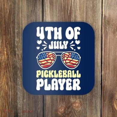 4th Of July Pickleball Player Coaster