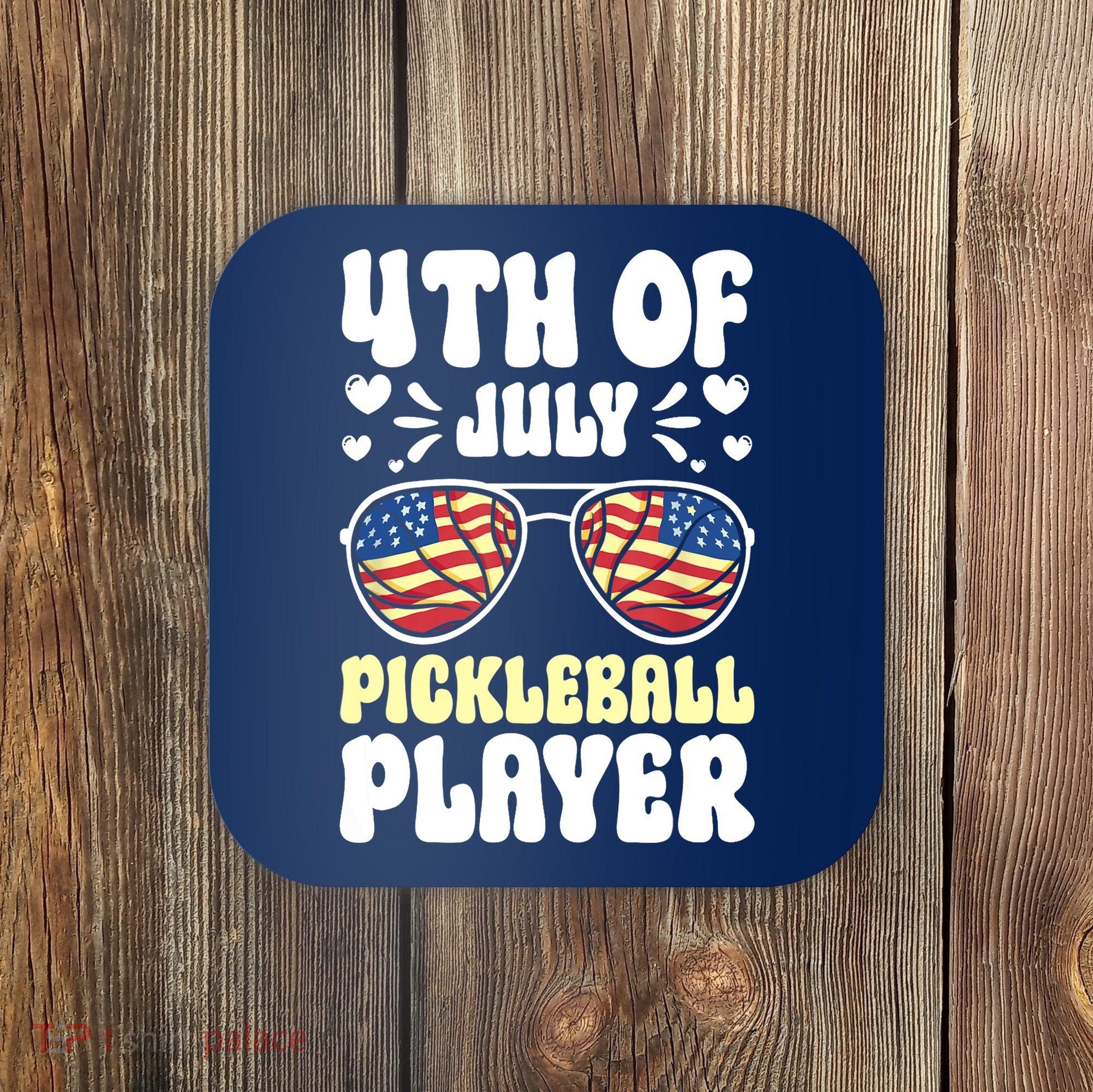 4th Of July Pickleball Player Coaster