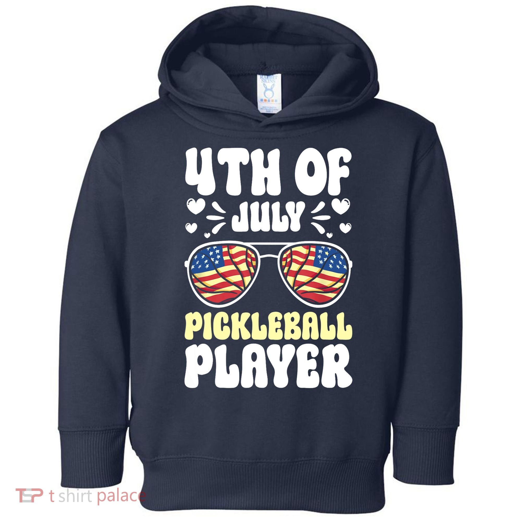 4th Of July Pickleball Player Toddler Hoodie