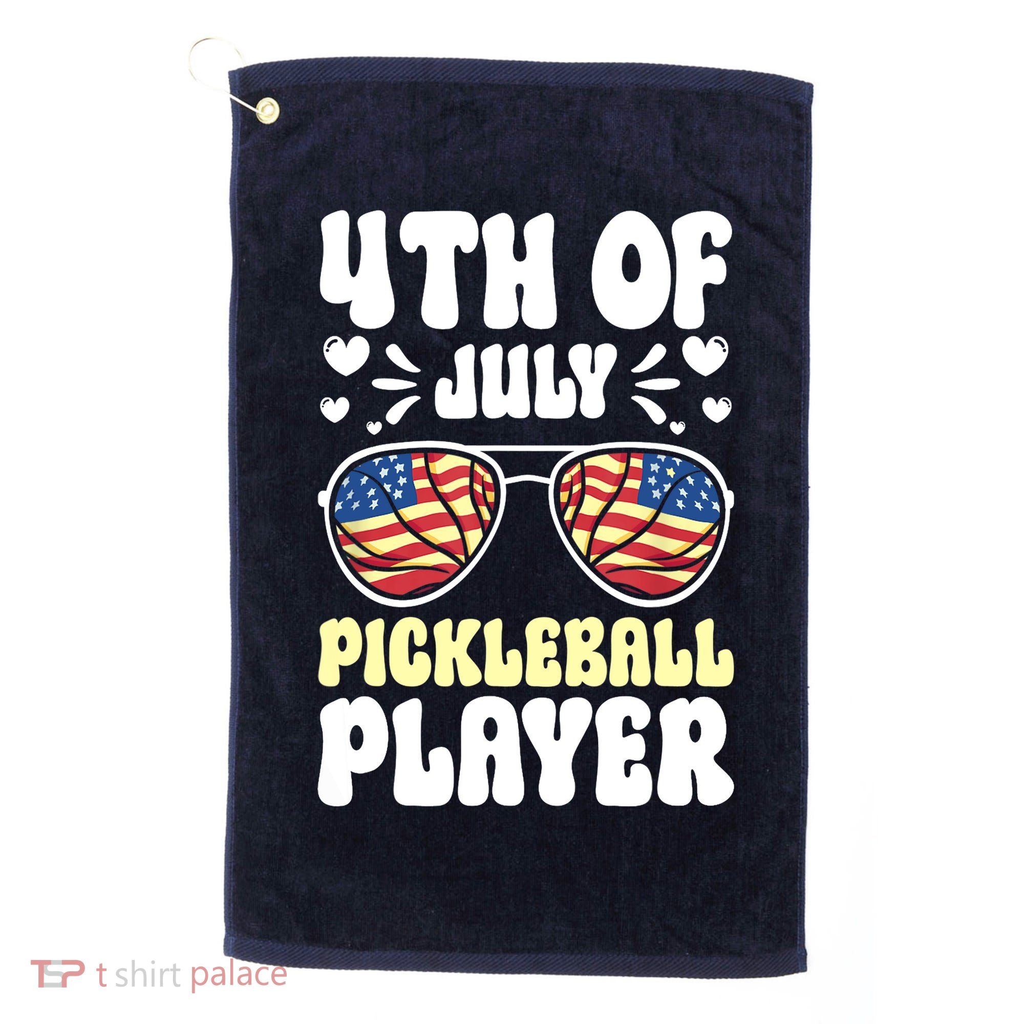 4th Of July Pickleball Player Golf Towel