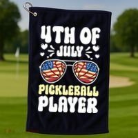 4th Of July Pickleball Player Golf Towel thumb 1