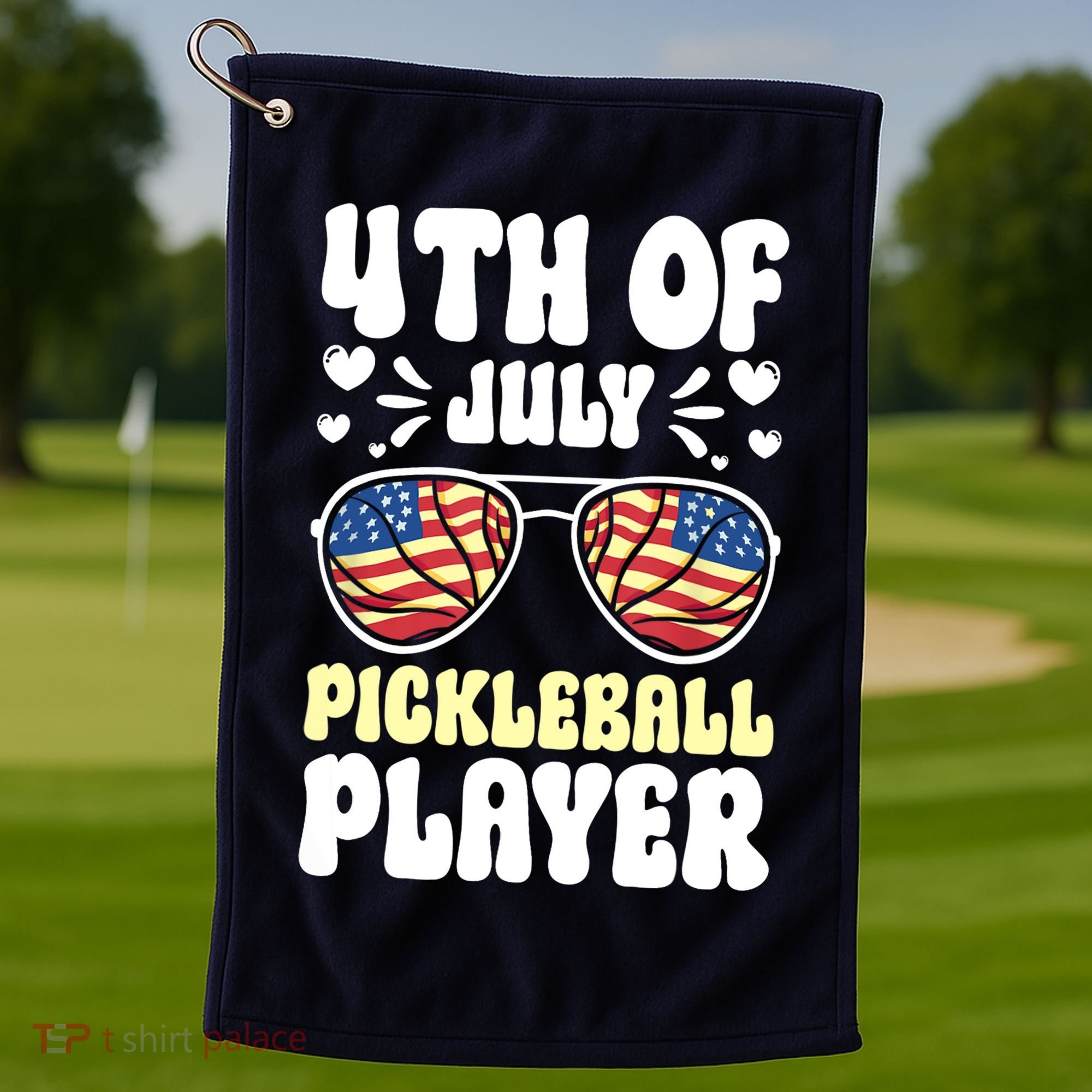 4th Of July Pickleball Player Golf Towel
