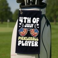 4th Of July Pickleball Player Golf Towel thumb 2