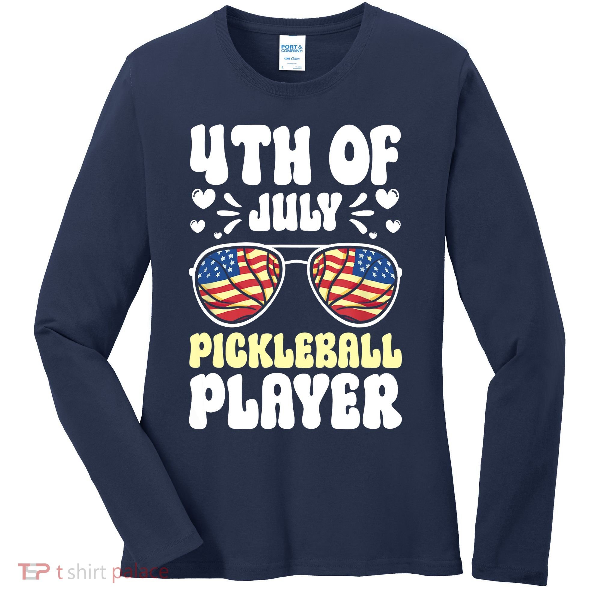 4th Of July Pickleball Player Women's Long Sleeve Shirt