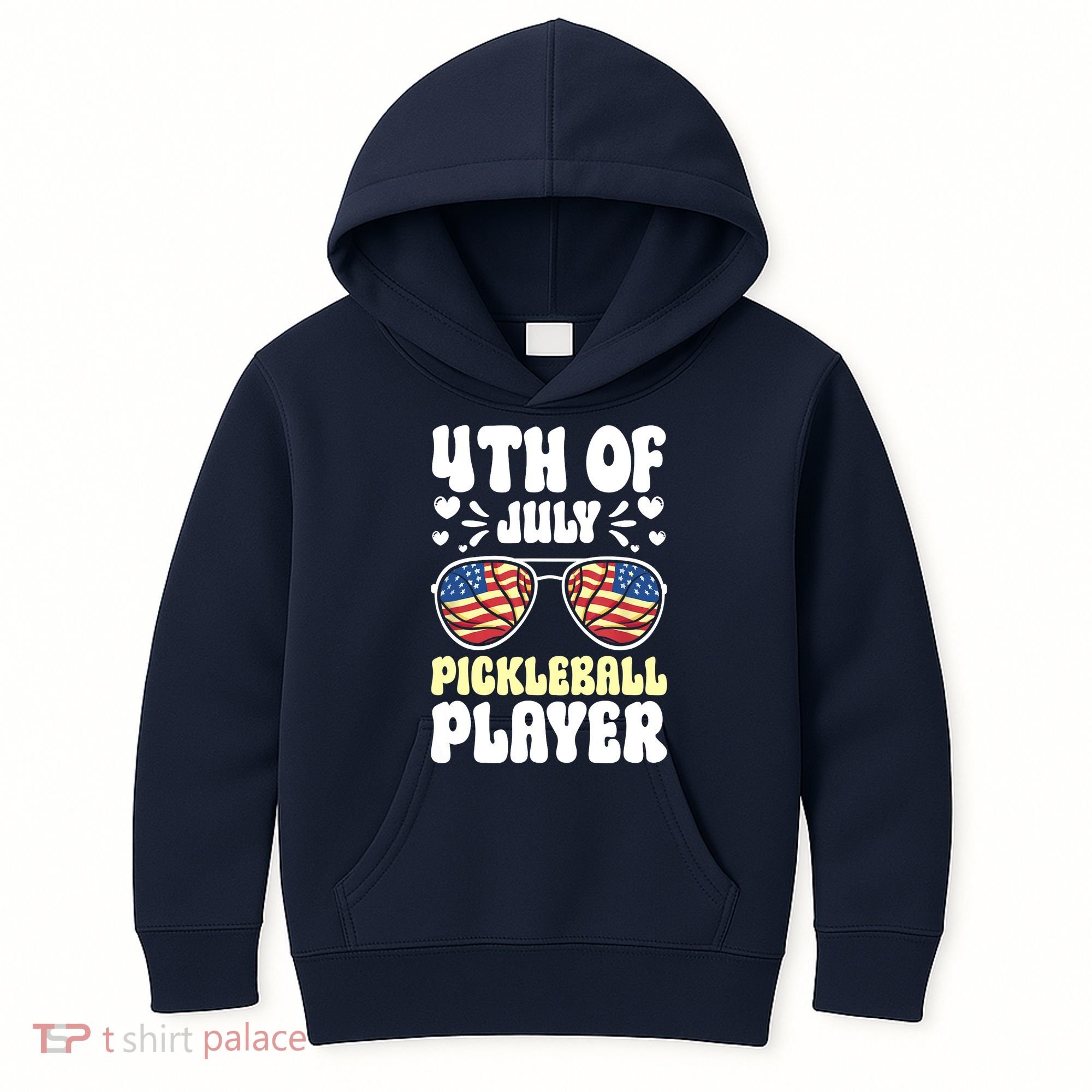 4th Of July Pickleball Player Kids Hoodie