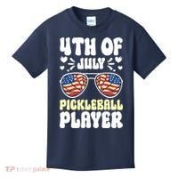4th Of July Pickleball Player Kids T-Shirt thumb 0