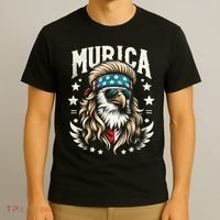 4th Of July Bald Eagle Mullet Murica Usa Usa Merica T-Shirt thumb 3
