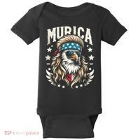 4th Of July Bald Eagle Mullet Murica Usa Usa Merica Baby Bodysuit thumb 0