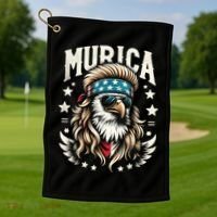 4th Of July Bald Eagle Mullet Murica Usa Usa Merica Golf Towel thumb 1
