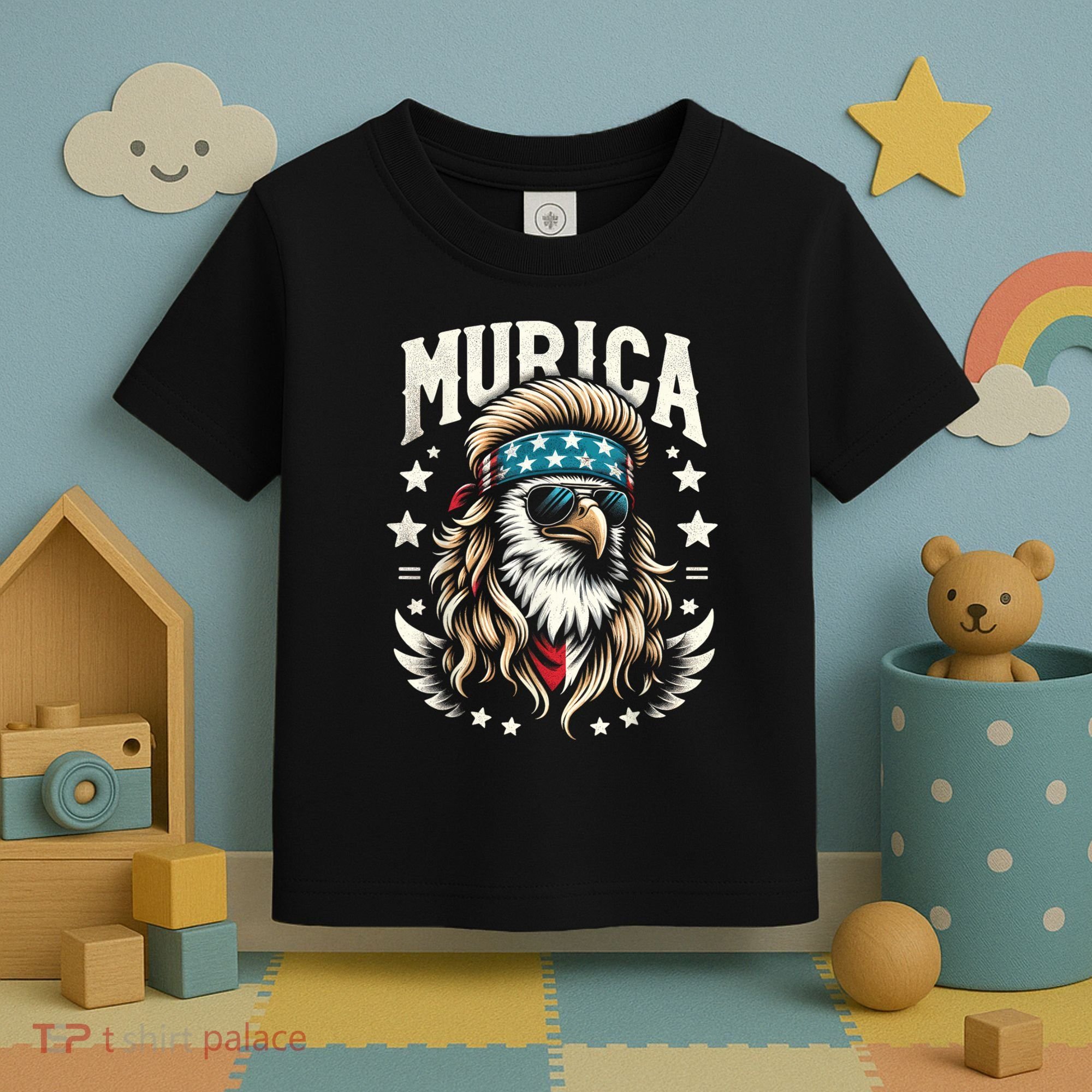 4th Of July Bald Eagle Mullet Murica Usa Usa Merica Toddler T-Shirt