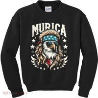 4th Of July Bald Eagle Mullet Murica Usa Usa Merica Kids Sweatshirt thumb 0