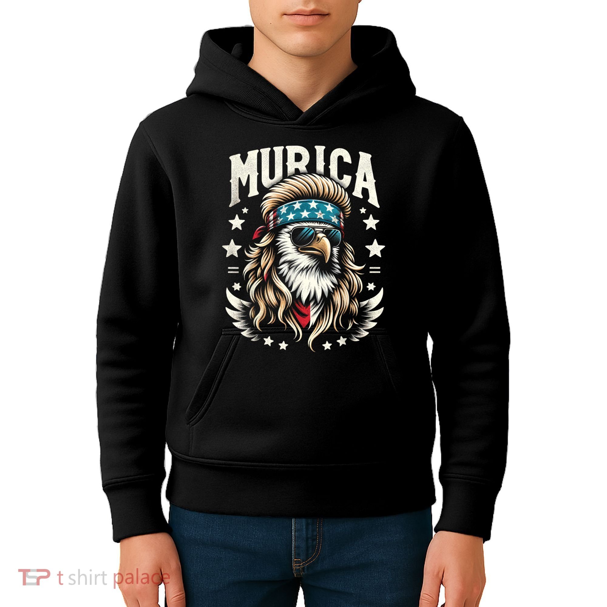 4th Of July Bald Eagle Mullet Murica Usa Usa Merica Kids Hoodie